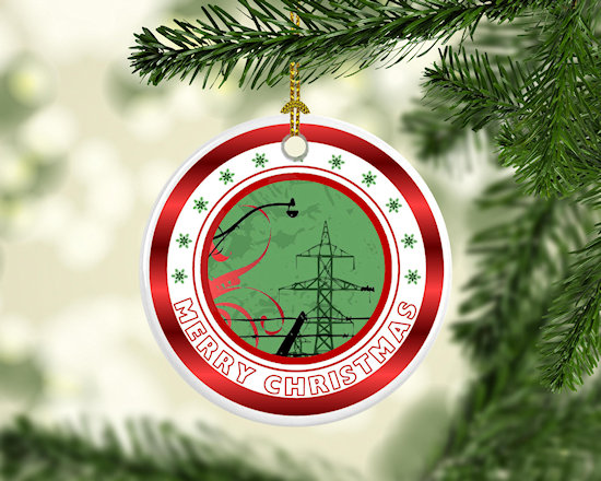 High tension transmission lines christmas ornament. A nice gift for electric linemen!